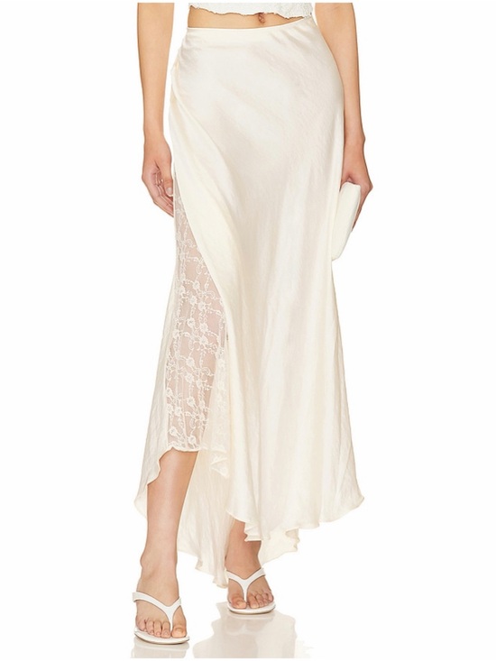 Free People Dresses & Skirts - Free People Cream Lace Panel High Low Maxi Skirt S NWT